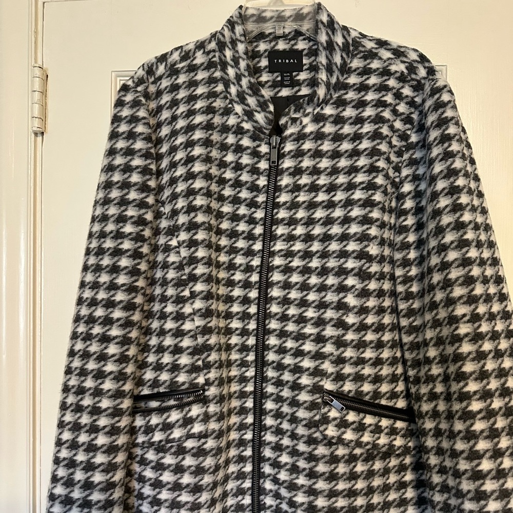 Tribal Black and White Houndstooth Jacket